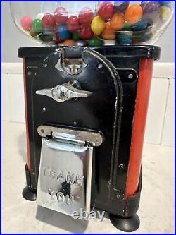 Victor Topper 1 Cent Penny Gumball Vending Machine Square Glass Globe 50s