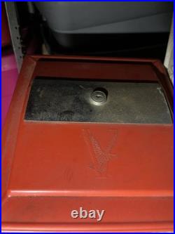 Victor Vintage Coin-Operated Bulk Vending Machine Red Metal Cabinet with Coin Mech