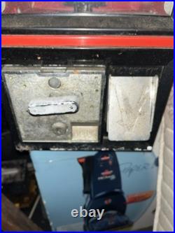 Victor Vintage Coin-Operated Bulk Vending Machine Red Metal Cabinet with Coin Mech