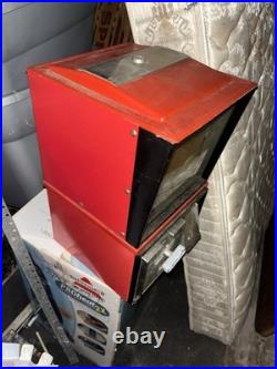 Victor Vintage Coin-Operated Bulk Vending Machine Red Metal Cabinet with Coin Mech