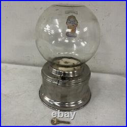 Vintage 10 cent FORD GUMBALL Vending Machine with Glass Globe Includes KEY