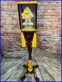 Vintage 10cent Oak Vista Restored M&m Candy Machine on customs stand