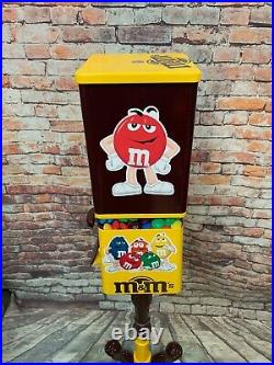 Vintage 10cent Oak Vista Restored M&m Candy Machine on customs stand