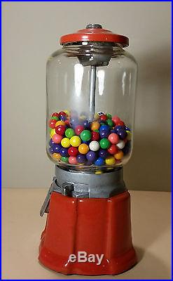 Vintage 14in Red Porcelain Northwestern Gumball Vending Machine Illinois penny