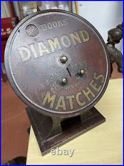 Vintage 1900 Vintage Diamond Matches One Cent Vending Machine