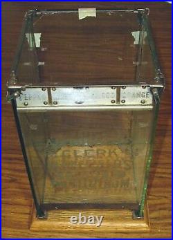 Vintage 1902 Mansfield Automatic Clerk Pepsin Gum Vending Machine Glass Case