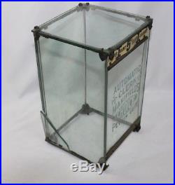 Vintage 1902 Mansfield Automatic Clerk Pepsin Gum Vending Machine Glass Case