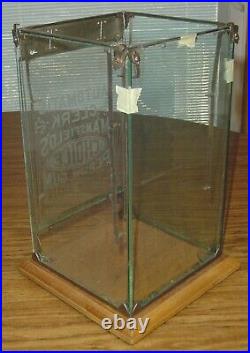 Vintage 1902 Mansfield Automatic Clerk Pepsin Gum Vending Machine Glass Case