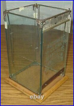 Vintage 1902 Mansfield Automatic Clerk Pepsin Gum Vending Machine Glass Case