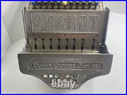 Vintage 1916 Brandt Automatic Cashier Machine Griffon Sides (Works)