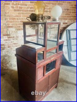 Vintage 1920 Holcomb & Hoke Wood Antique Popcorn Machine Movie Theater Sales