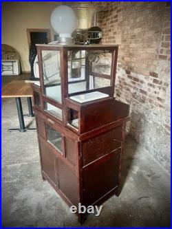 Vintage 1920 Holcomb & Hoke Wood Antique Popcorn Machine Movie Theater Sales