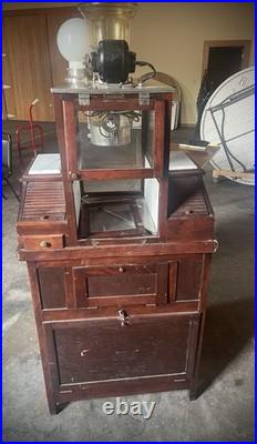 Vintage 1920 Holcomb & Hoke Wood Antique Popcorn Machine Movie Theater Sales