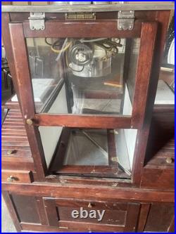 Vintage 1920 Holcomb & Hoke Wood Antique Popcorn Machine Movie Theater Sales