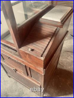 Vintage 1920 Holcomb & Hoke Wood Antique Popcorn Machine Movie Theater Sales