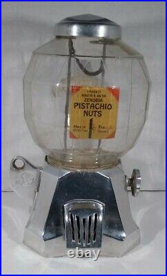 Vintage 1930's Magna Vender All Original 1 Cent Peanut / Candy Dispenser