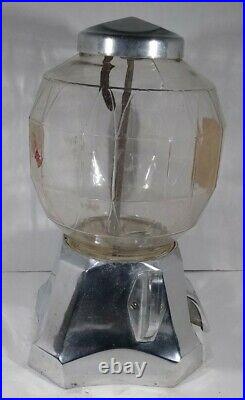 Vintage 1930's Magna Vender All Original 1 Cent Peanut / Candy Dispenser