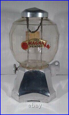 Vintage 1930's Magna Vender All Original 1 Cent Peanut / Candy Dispenser