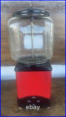 Vintage 1930's Try Some 5? Fresh Tasty Red Gumball Vending Machine Northwestern