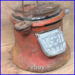 Vintage 1930s-1940s Columbus One Cent Gum/Peanut Dispenser Red 14