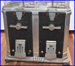 Vintage 1930s Double Nugget Penny Candy Nut Peanut Gumball Coin Operated Machine