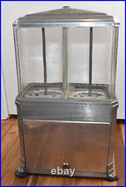 Vintage 1930s Double Nugget Penny Candy Nut Peanut Gumball Coin Operated Machine