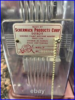 Vintage 1930s Schermack Stamp Machine Double Counter Top Model 3 and 4 cent