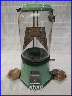 Vintage 1934 Columbus Model 21 Penny Coin Op Bulk Vending Gumball Peanut Machine