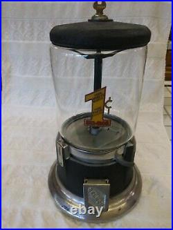 Vintage 1938 Sel-mor Model E Penny Coin Op Bulk Vending Gumball Machine