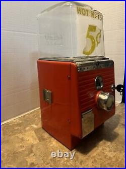 Vintage 1940's Northwestern Hot Nuts 5 cents Vending Machine Morris ILL. Glass
