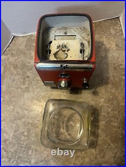 Vintage 1940's Northwestern Hot Nuts 5 cents Vending Machine Morris ILL. Glass