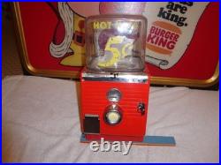 Vintage 1940's Northwestern Il. Hot Nuts Heated 5 Cents Vending Machine! Gumball