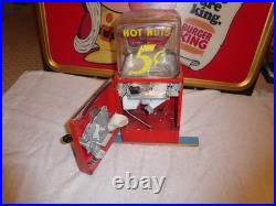 Vintage 1940's Northwestern Il. Hot Nuts Heated 5 Cents Vending Machine! Gumball