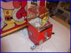 Vintage 1940's Northwestern Il. Hot Nuts Heated 5 Cents Vending Machine! Gumball