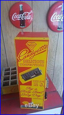 Vintage 1940's VENCO CANDYETTE 5 Cent/Nickel Candy Bar Machine Hershey Goodbar