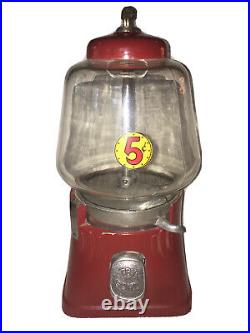 Vintage 1940s Silver King 5c Countertop Gumball Candy Gum Vending Machine