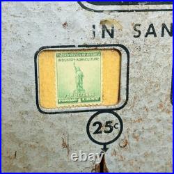 Vintage 1940s US Postage Stamp Vending Machine with Replacement Lock