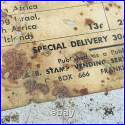 Vintage 1940s US Postage Stamp Vending Machine with Replacement Lock