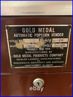 Vintage 1940s or 1950s Gold Medal Popcorn Warmer Dispenser Machine