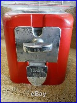 Vintage 1949 Acorn Brand One-Cent Gumball Machine with Key