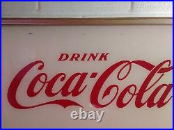 Vintage 1950/60s Coca Cola Vending Machine Face Plate Lighted Sign (33 x 24)