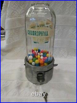 Vintage 1950 Penny Atlas Midget Gumball Vending Machine Chlorophyll Gum Original