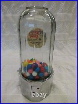 Vintage 1950 Penny Atlas Midget Gumball Vending Machine Gum Dispenser Original