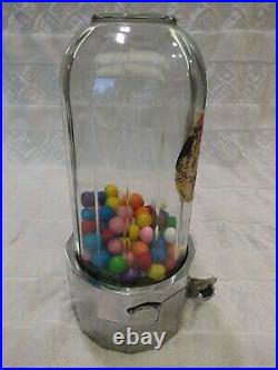 Vintage 1950 Penny Atlas Midget Gumball Vending Machine Gum Dispenser Original