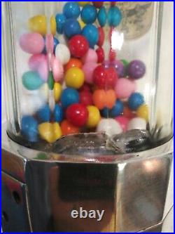 Vintage 1950 Penny Atlas Midget Gumball Vending Machine Gum Dispenser Original