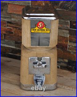 Vintage 1950'S Bell National 5 CENT Gumball / California Nut Machine No Lock/Key