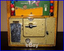 Vintage 1950's 1 Cent Victor Baseball Pinball Flip Gumball Machine