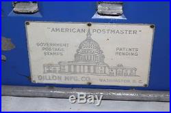 Vintage 1950's American Postmaster Postage Stamp Metal Vending Machine Sign