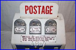 Vintage 1950's American Postmaster Postage Stamp Metal Vending Machine Sign