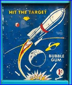Vintage 1950's B&o Hit The Target 1 Cent Gumball Machine Working With Key Nice